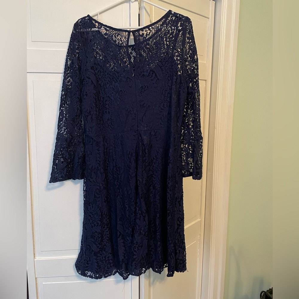 Elegant Navy Lace Dress